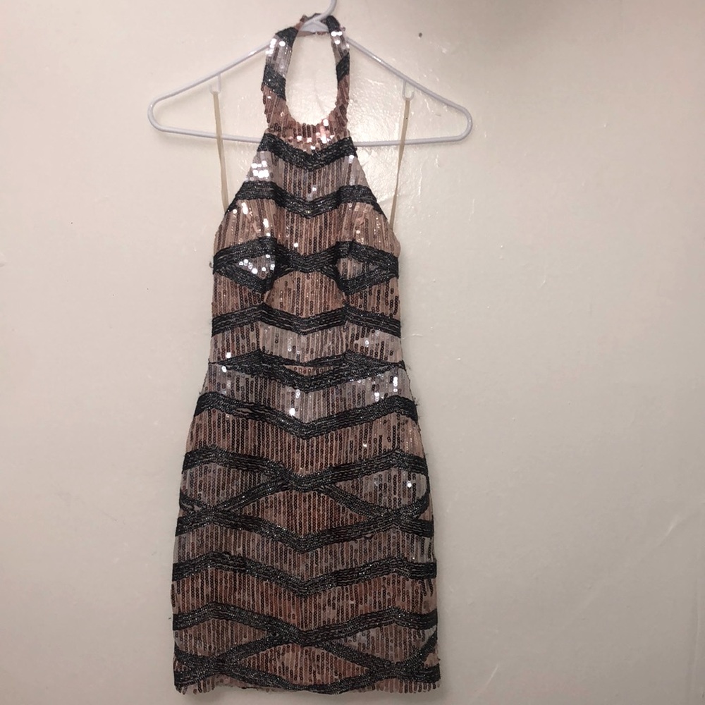 Backless Halter sequin dress- XS